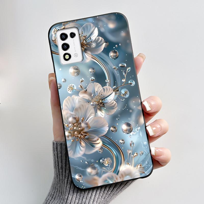 Phone Case For ZTE Libero 5G III A202ZT / Libero 5G II A103ZT Casing Fashion Butterfly Flower Black Soft TPU Case Silicone Cover