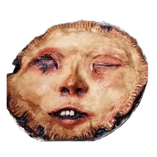 9-Inch Halloween People Pot Pie Realistic Reusable Haunted House Holiday Party Dinner Plate Latex Horror Face Pancake Decoration