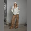 UNIFREE Deer Print High-Waisted Loose Wide-Leg Casual Pants