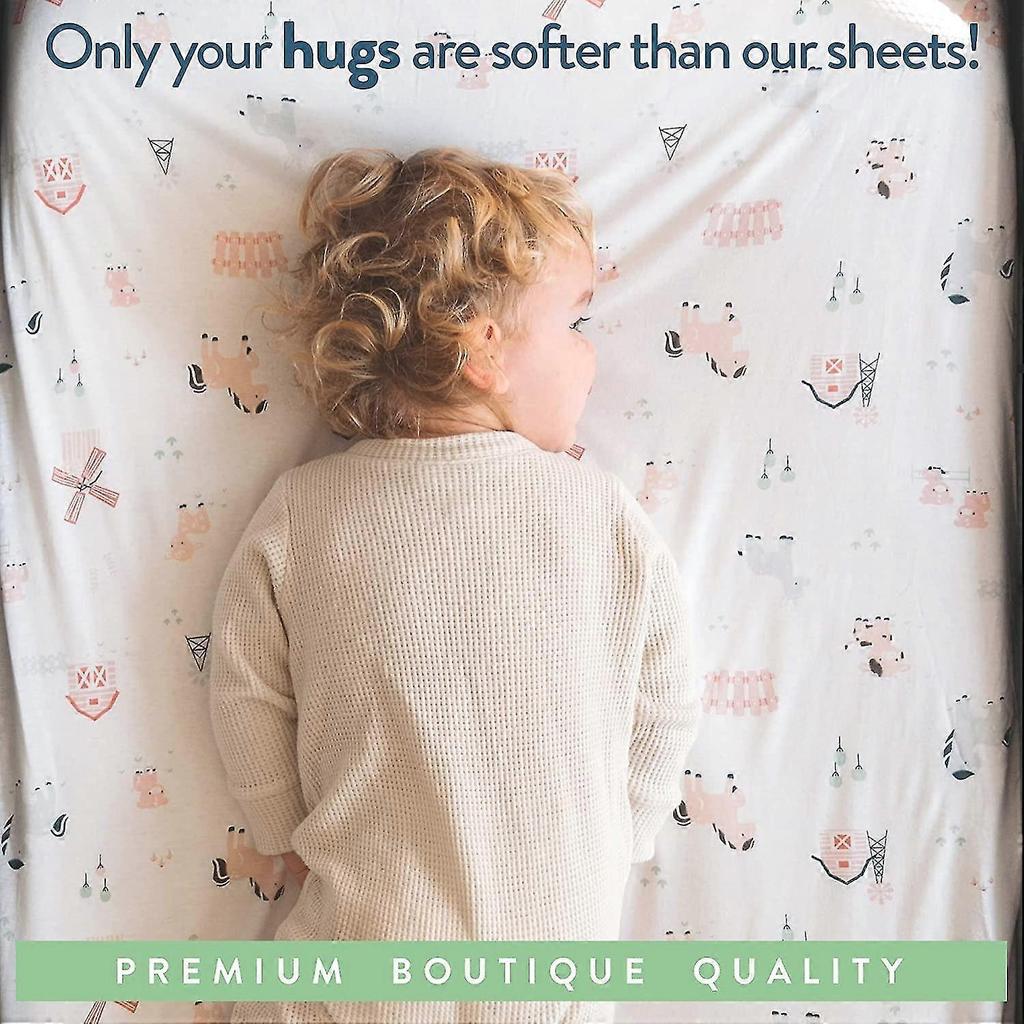 Cradle Sheets Fitted 18 x 36 Inch \u2013 Snuggly Soft 100% Jersey Cotton \u2013 Farm Animals \u2013 2 Pack