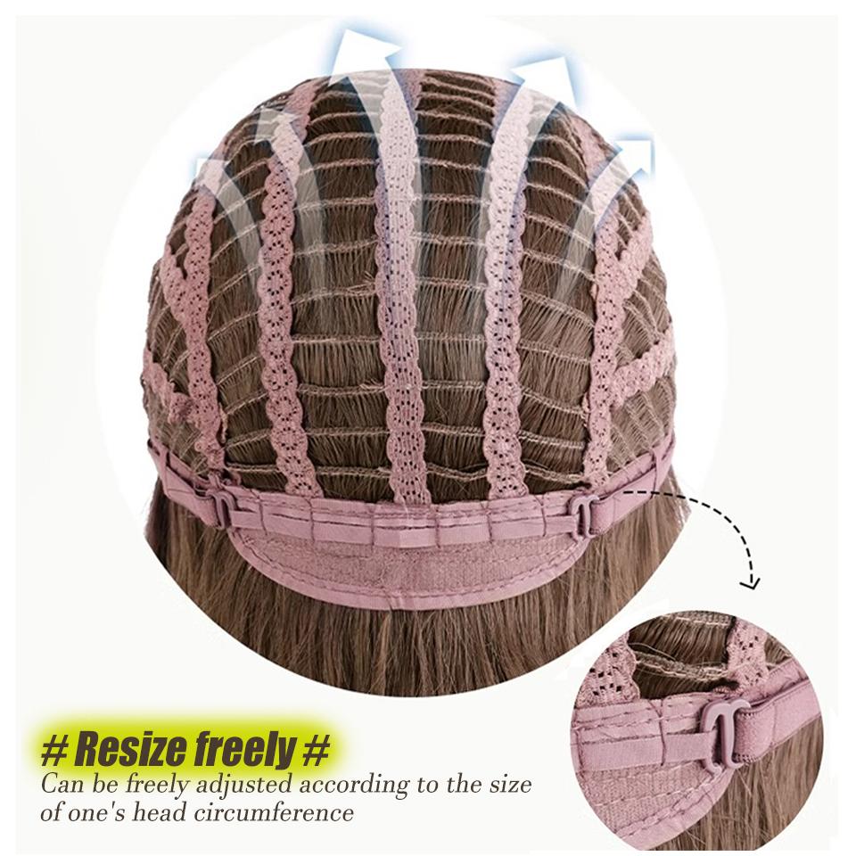 WTB Gradient Straight Hair Synthetic Long Hair Wig Gray Gradient Blue Lolita Beauty Everyday Girl Cosplay Christmas Party Wig