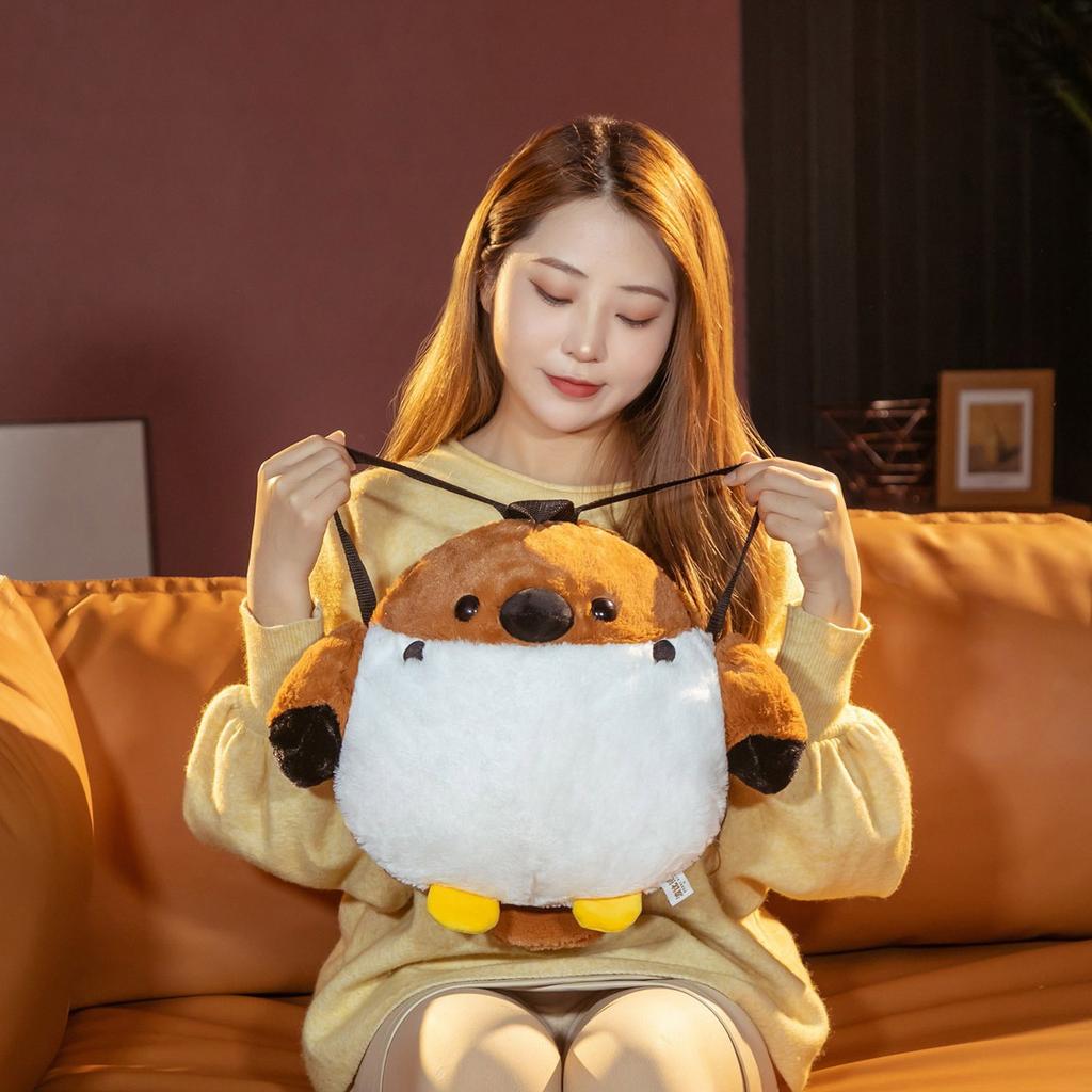 1pc 35 *40cm Lovely Sparrow &Crow Plush Backpack Pillow Cute Fat Tweed Bird Toy Stuffed Soft Animal Dolls Children Birthday Gift