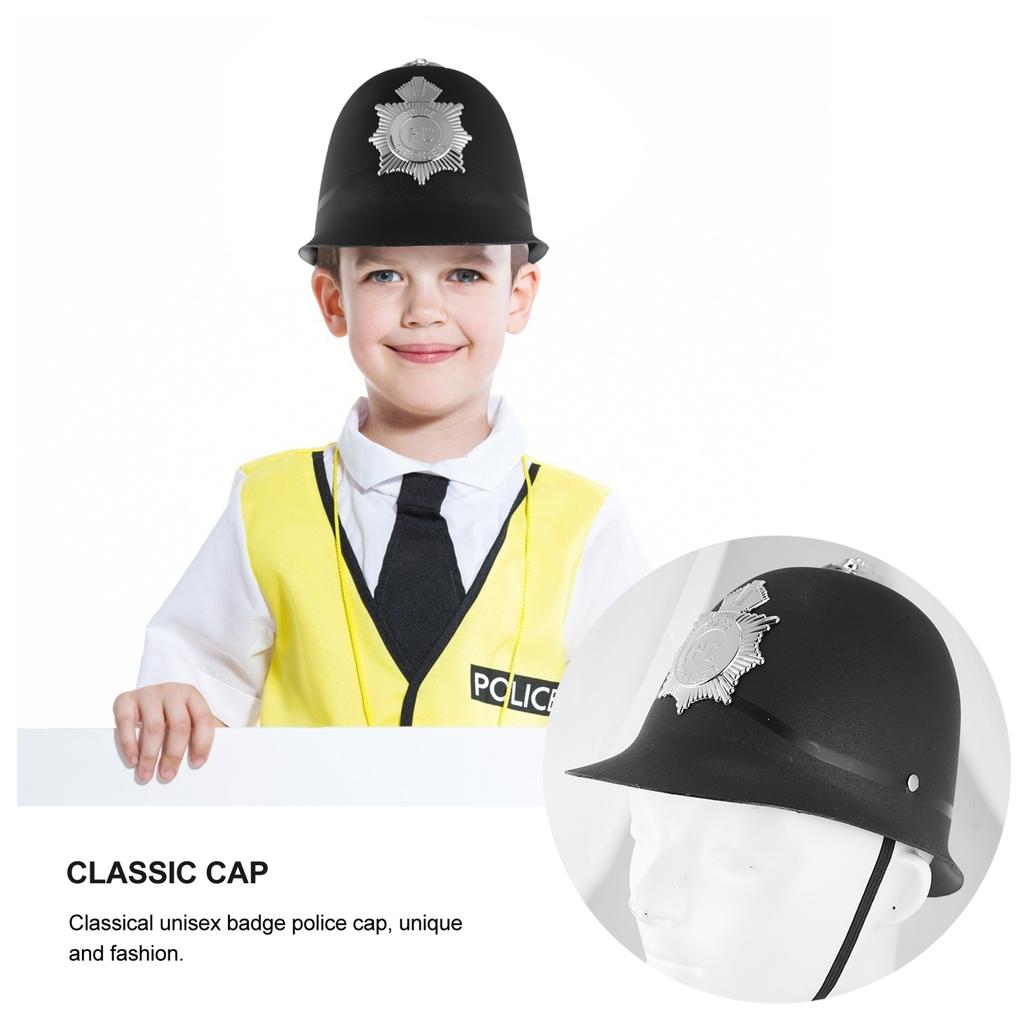 Polizeihut Schwarzer Kopf Dekoratives Accessoire Halloween Cosplay Party Und Ballkappen