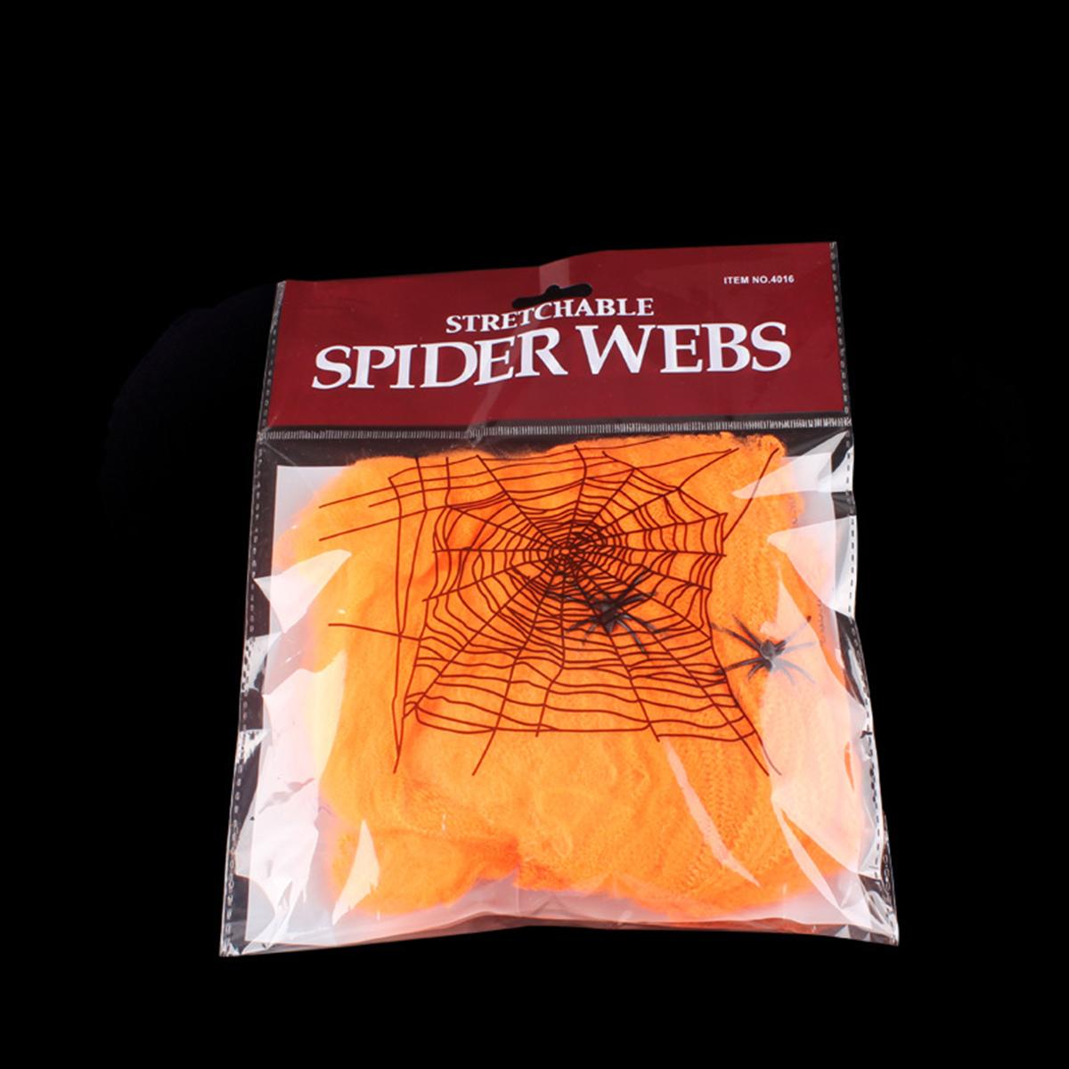 Halloween Scary Party Scene Props White Stretchy Cobweb Spider Web Horror Halloween Decoration For Bar Haunted House