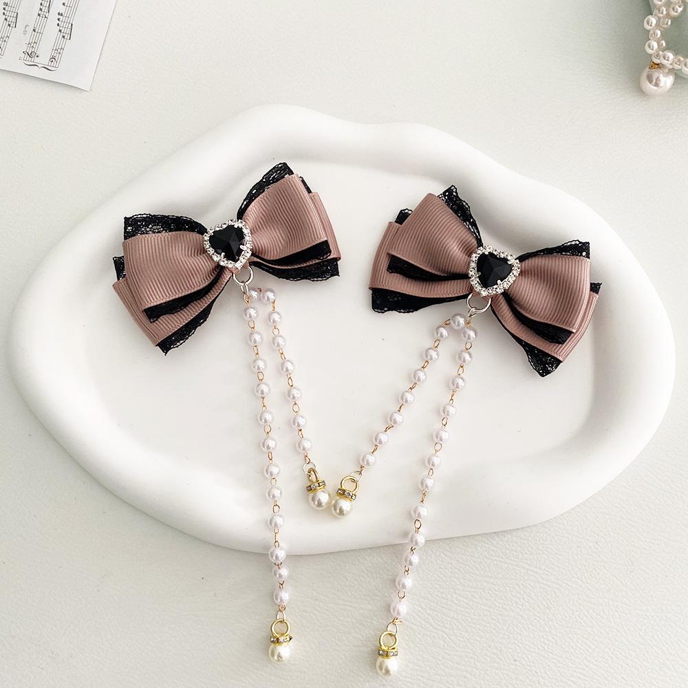 [1pair] Lolita cosplay Girl hairpin Bow barrette cute hair accessories japanese aesthetic hair clips y2k cute items for girls