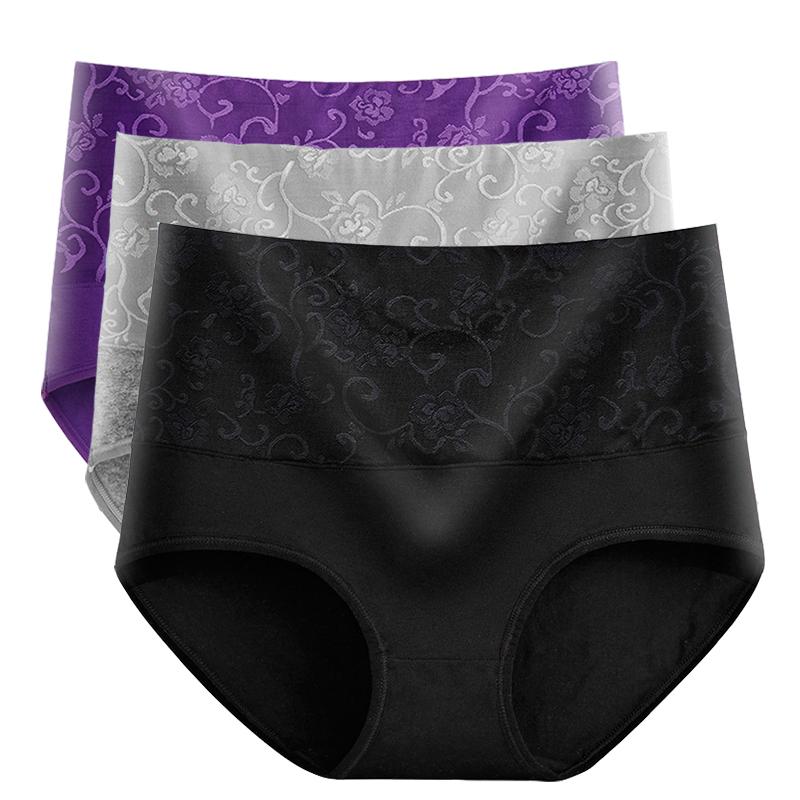 

M-5XL трусики для женщин с высокой талией нижнее белье для живота хлопковые бесшовные трусы для девочек больших размеров нижнее белье для женщин 3 шт./лот 4XL