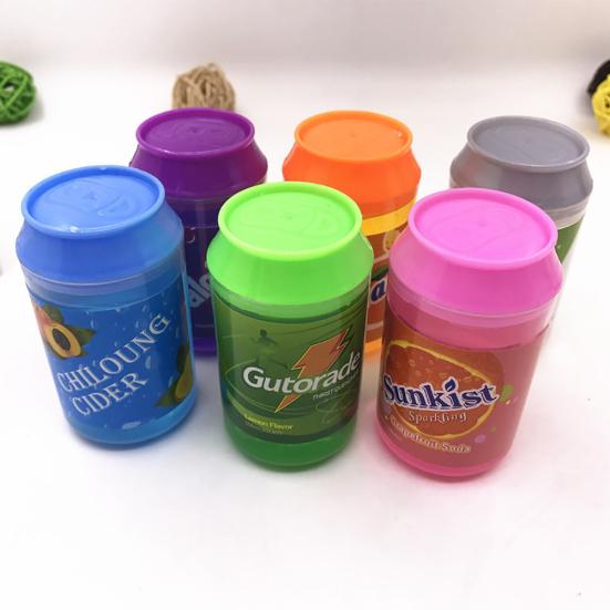 Clear Cans Slime Toy Crystal Mud Blowing Bubble Stress Reliever Kids Adults Gift
