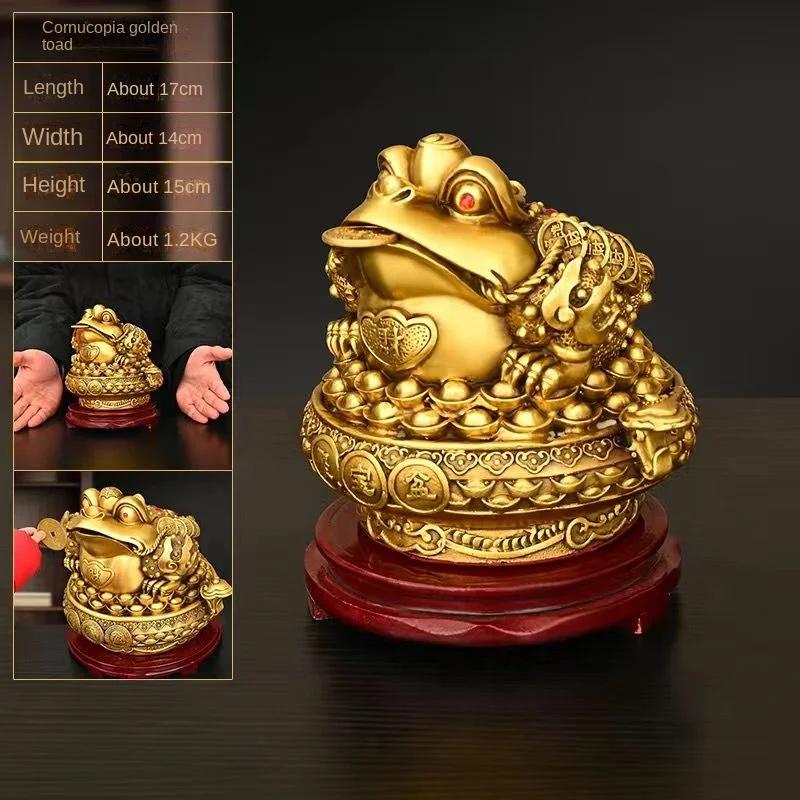 Copper Golden Toad Ornaments Treasure Three-legged Golden Toad Home Office Decor