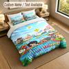 Custom Name Text Bedding 3Pcs Set,Toca Boca 1 Duvet Cover 2 Pillowcases Soft Bed Linen For Gift
