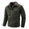 Men's Plus Size Fleece-Lined Corduroy Cotton Jacket - Casual and Loose Fit