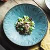Kiln Changes Spiral Patterned Ceramic Plate Creative Flat Plate Deep Plate Salad Bowl Service Plates Restaurant Tableware