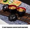 Japanese Style ABS Lidded Soup Bowl Feature Elegant Design Durable Materials for Family Use and Outdoor Activity