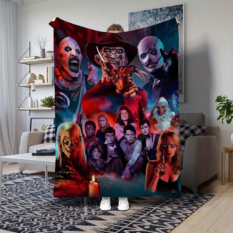 Classic Horror Movie Masks Blanket Blanket Soft And Comfortable Nap Blanket Office Rest Blanket Machine Washable