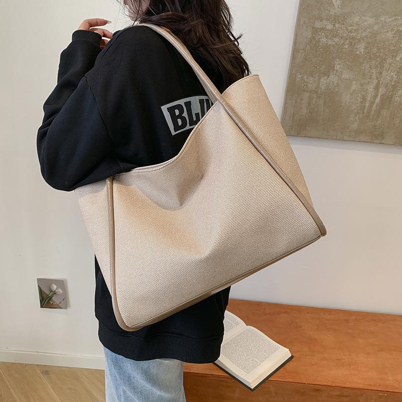 Winter new canvas tote bag shoulder women's bag portable large capacity women's backpack fashionable versatile bag