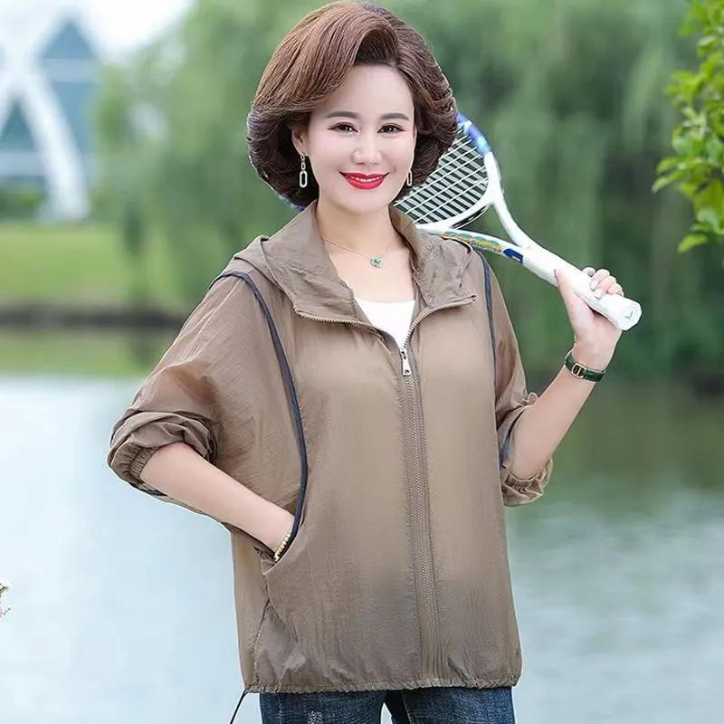 

Летняя одежда для защиты от солнца, женская верхняя одежда, модная легкая дышащая анти-ультрафиолетовая свободная куртка для отдыха на открытом воздухе XL хаки