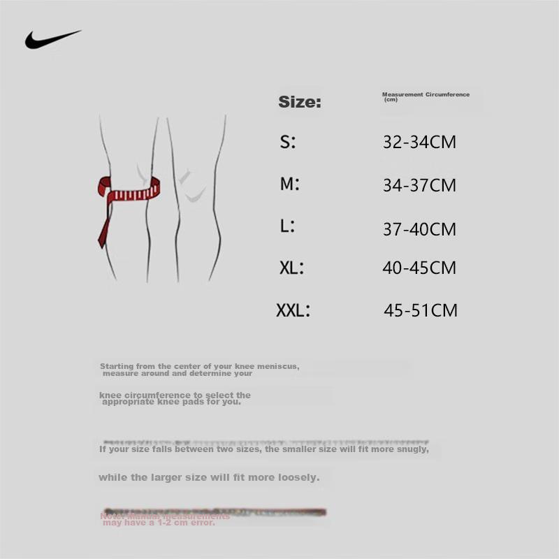 NIKE Professional Sports Knee Pads for Basketball, Badminton, Climbing, Meniscus Protection N1000674010XL Two Pieces