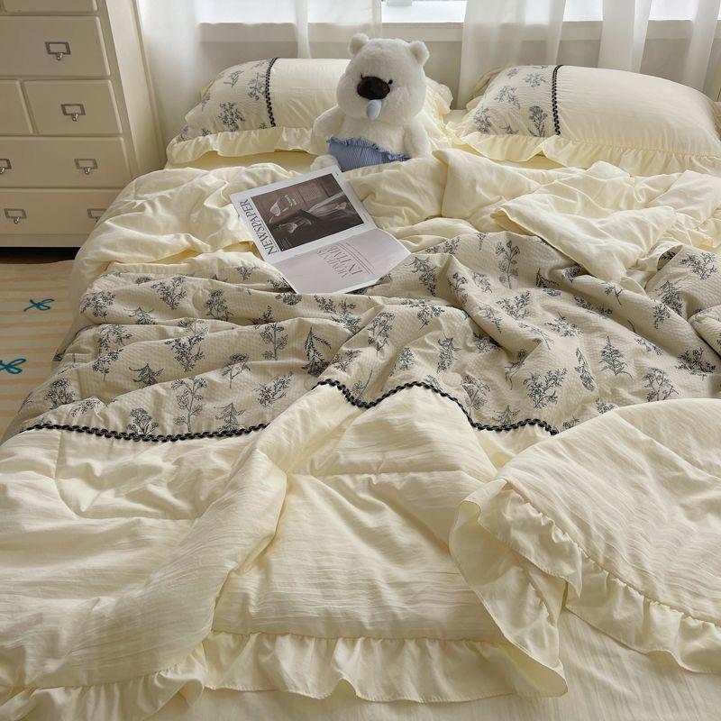 

Кружевное летнее прохладное одеяло в стиле кантри, машинная стирка, мягкая вода, стирка хлопка, одеяло для кондиционирования воздуха 150x200cm only quilt