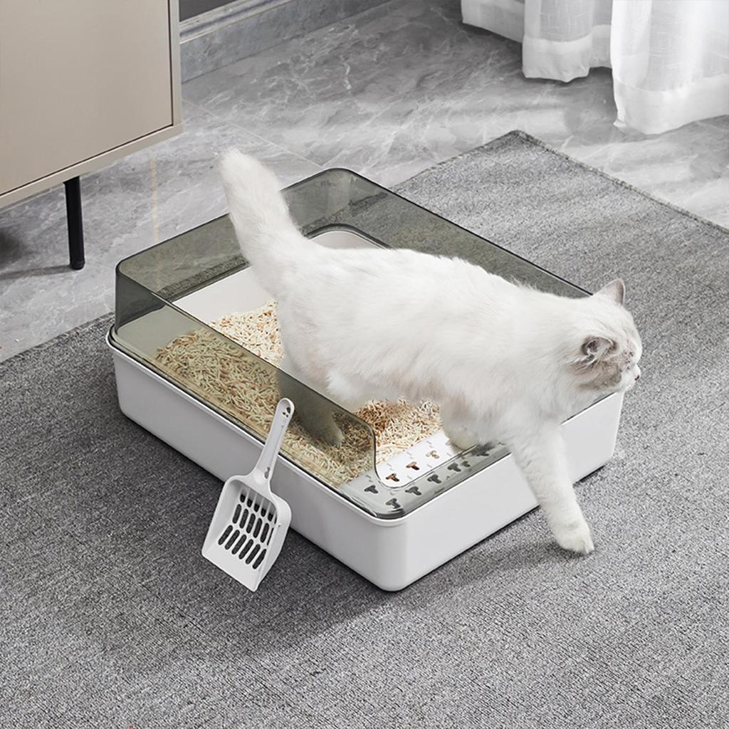 Cat Kitten High Side Open Entry Spray And Dust for Easy Cleaning Litter Tray