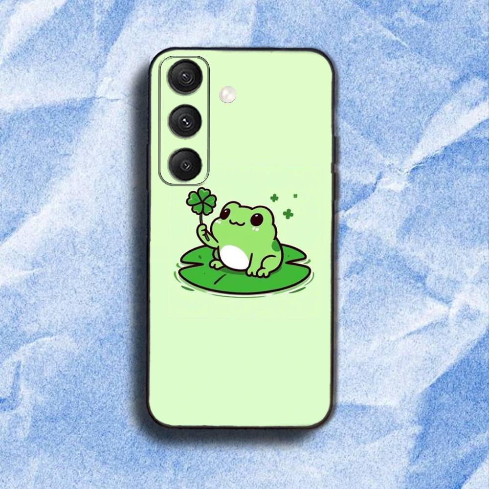 

Cartoon F-Frog-S Phone Case For Samsung S 25,24,23,22,30,21,10,9,Ultra,Plus,Lite,FE,4,5G Black Soft Case Samsung S21 s305G