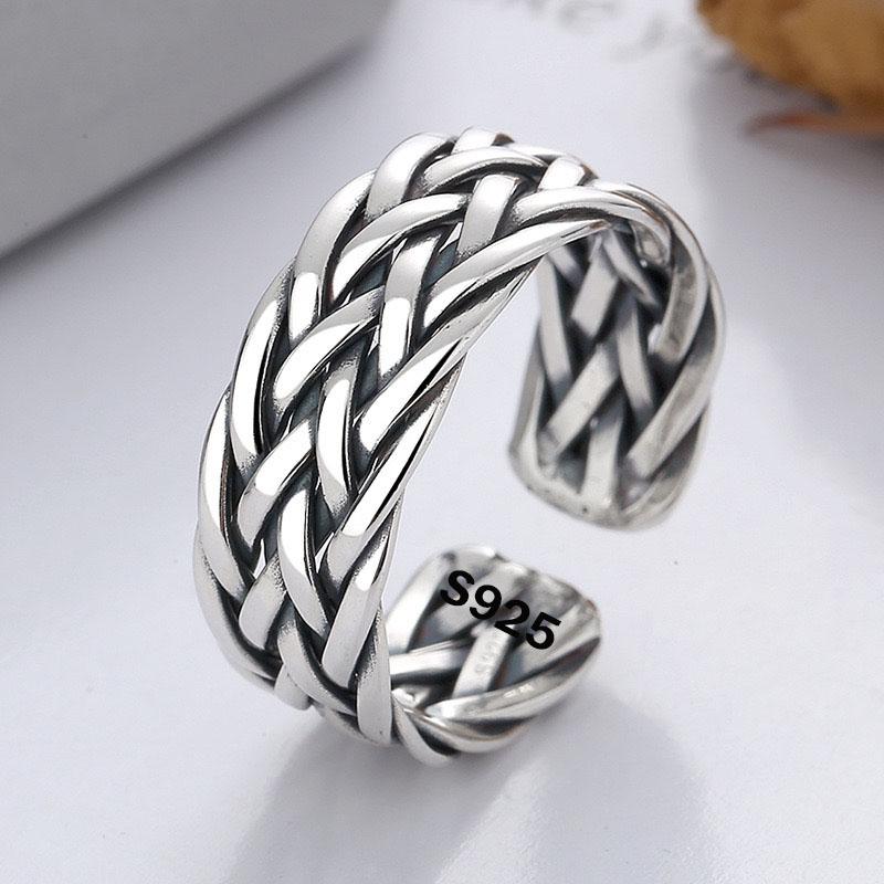 

925 Sterling Silver Rings for Women Couple Minimalist Handmade Simple Interware Ring Party Jewelry Gift Prevent Allergy resizable
