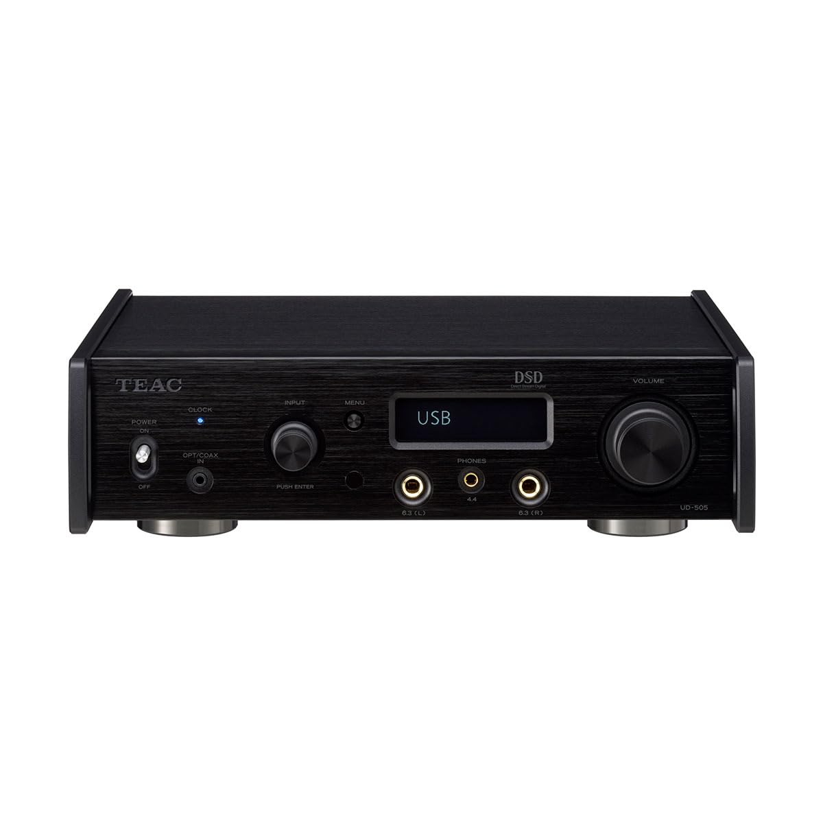 

TEAC Black USB Amplifier Small UD-505-X/B ЦАП/Компактний для навушників/Bluetooth/MQA/Висока роздільна здатність/ПК/Смартфон/Оптичний вхід/Збалансований/4,4 мм/pentaconn чорний