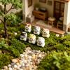 2 Pcs Mini Cat Figurines, Miniature Kittens Micro Landscape Decoration, Tiny Resin Animal Cake Toppers for DIY Terrarium Crafts, Fairy Moss Garden