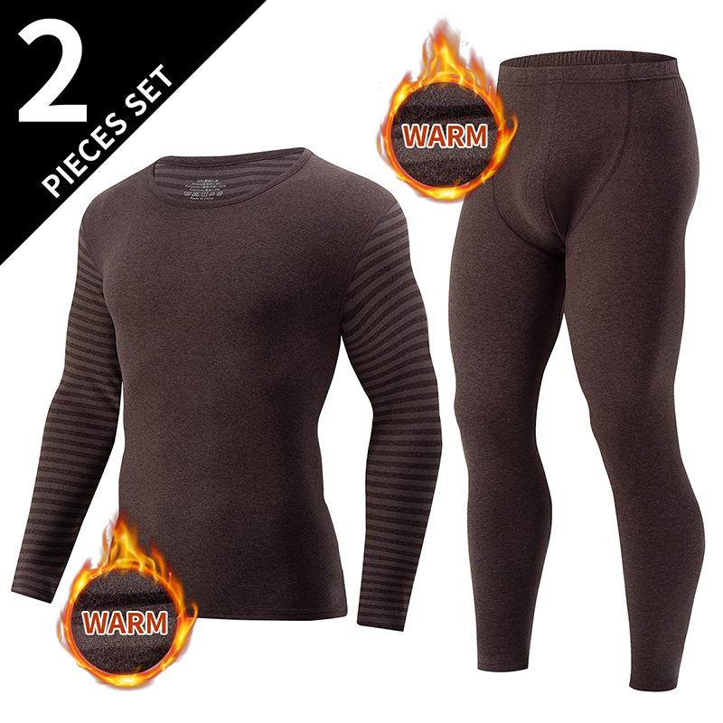 Fashion Large Size Men's Spring and Autumn Thermal Suit Winter Bottoming Autumn Clothes and Trousers Men's Home Thermal Underwear Set
