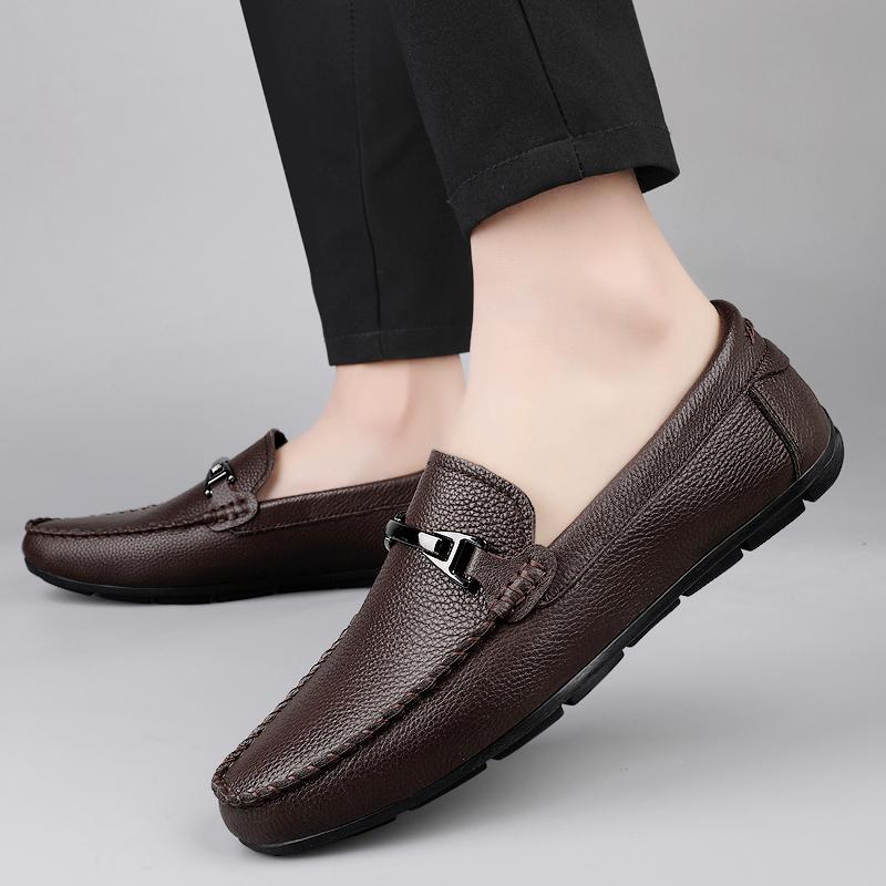 Fashion Comfortable Casual Male Lazy Footwear Mens All-match Loafers Classic Men for Wedding Shoes Genuine Leather Mens Casual Shoes