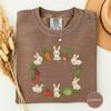 Cute Bunny Garden Wreath Ring Tshirt, Kawaii Bunny Ring Tee, Cute Garden Rabbit Gift, Veggie Loving Bunny Lover Tee, Cute Animal Tee