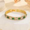Charm Female White Red Black Green Blue Zircon Stone Square Rectangle Bracelet Gold Color Wedding Jewelry For Women