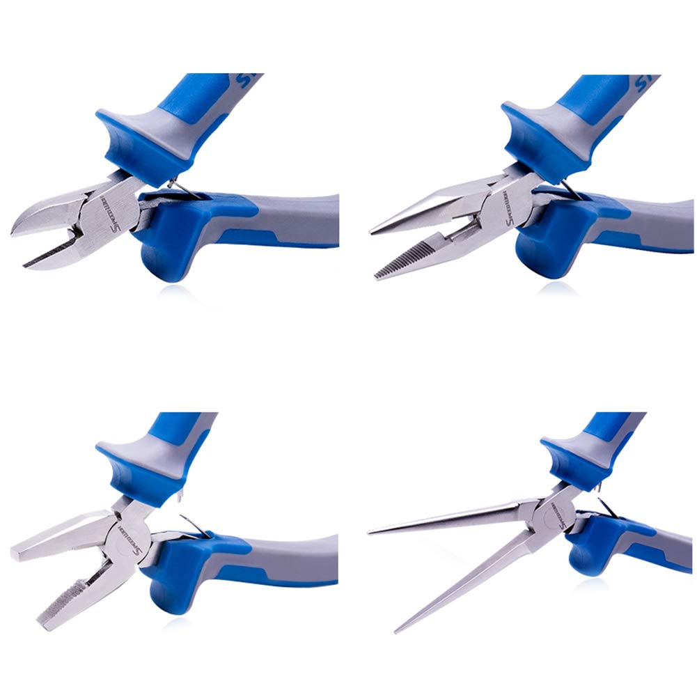 SPEEDWOX Accessory Tools Set of 4 Lead Pliers Mini Nippers Mini Pliers Mini Radio Pliers Small Lightweight Tapered Pliers Pliers Nippers with Finger