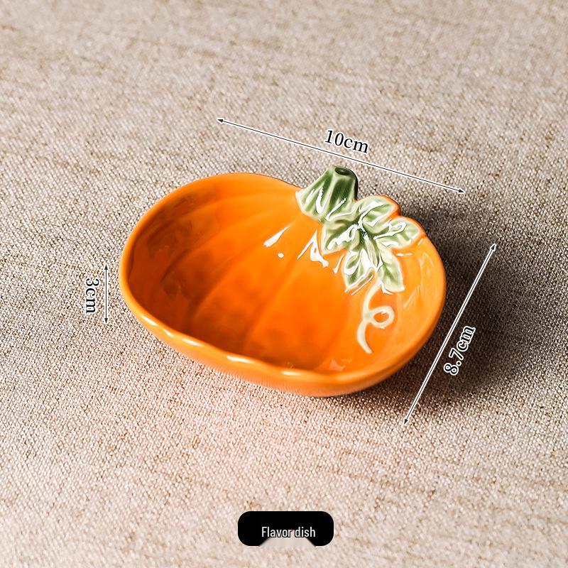 Set de Veselă Ceramică în Formă de Dovleac: Farfurii, Boluri și Recipiente Creative pentru Servire cu Design de Înaltă Valoare.