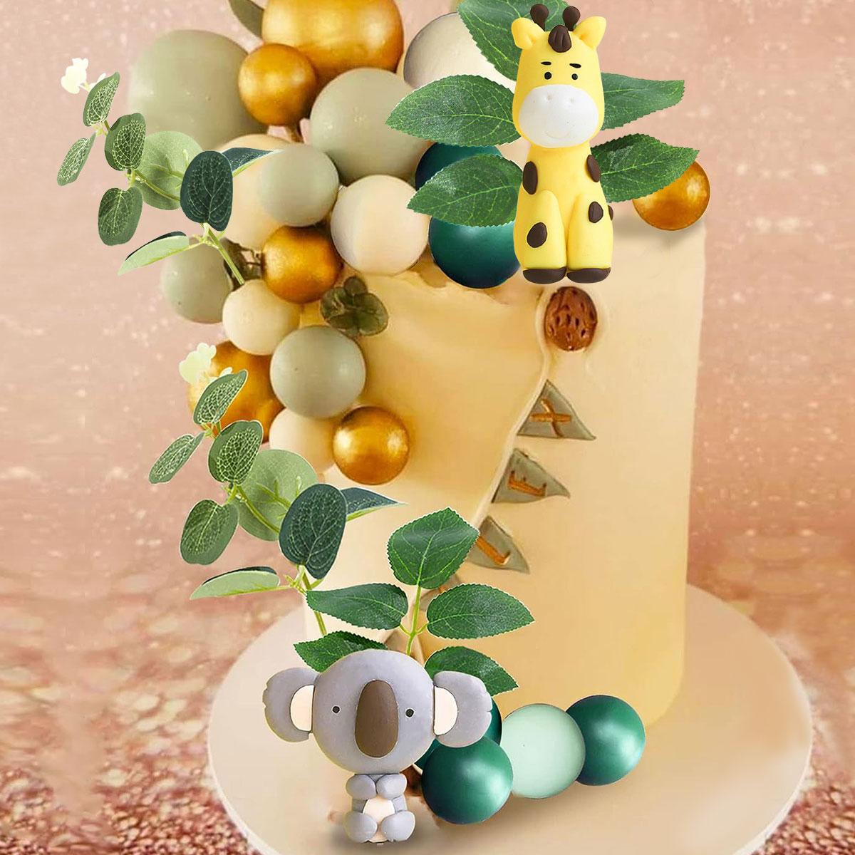 

26PCS Jungle Safari Animals Cake Decoration Two Wild Topper Giraffe Koala Cake Topper Decoration Safari Animals Party Supplies