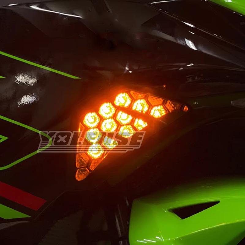 Fit For 250/300/400 Motorcycle Front LED Turn Signal Indicator Flasher Light