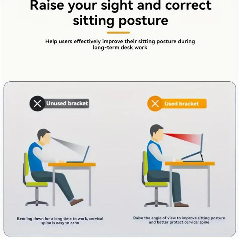 2 Pcs Adjustable Laptop Stand Portable Foldable & Lightweight Ergonomic Riser Holder for Notebook Computer MacBook Keyboard To Improve Desk Posture