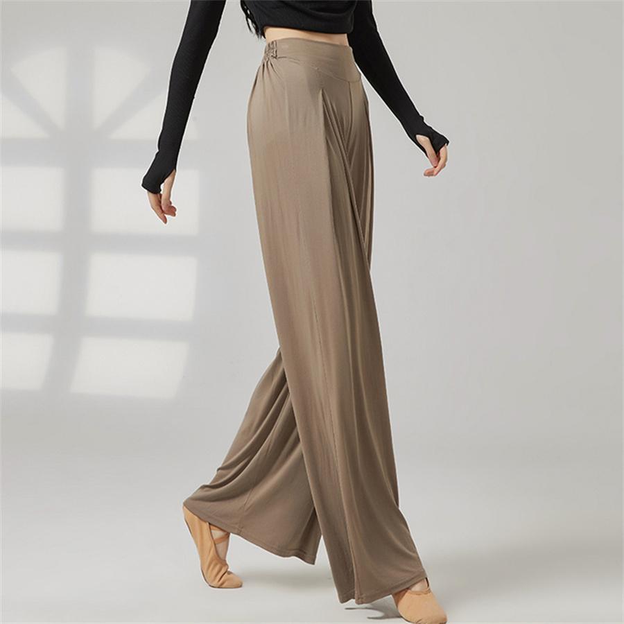 Damen Klassischer Tanz Trainingshose Ausgestellte Hose Atmungsaktiv Lockerer Schnitt Damen Ballett Moderner Tanz Performance Elegante Hose