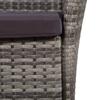 Garden Chair and Footstool with Cushions Grey Poly Rattan