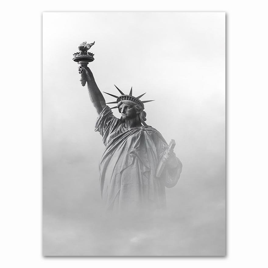 New York Statue Of Liberty Black White Nordic Posters And Prints Wall Art Canvas Painting Wall Pictures For Living Room Decor