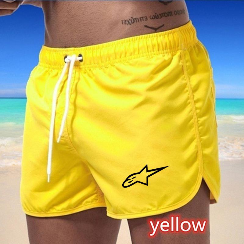 

Летние мужские быстросохнущие плавки, спортивные брюки, купальники, пляжные шорты, шорты для бега 4XL жёлтый