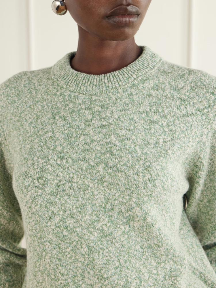 2026 Autumn Women's Lazy Style Light Green Knit Sweater - Simple Commute Versatile Outerwear