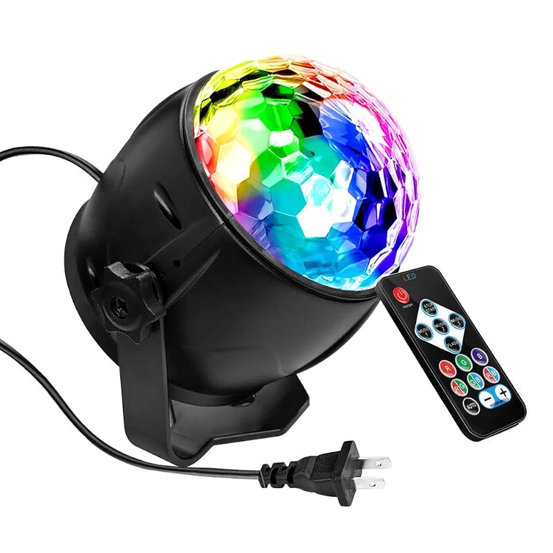 Flaradise Mirror Ball Disco Light Stage Light LED Portable 7 Colors with Remote Control Party KTV Karaoke Club Bar Lighting