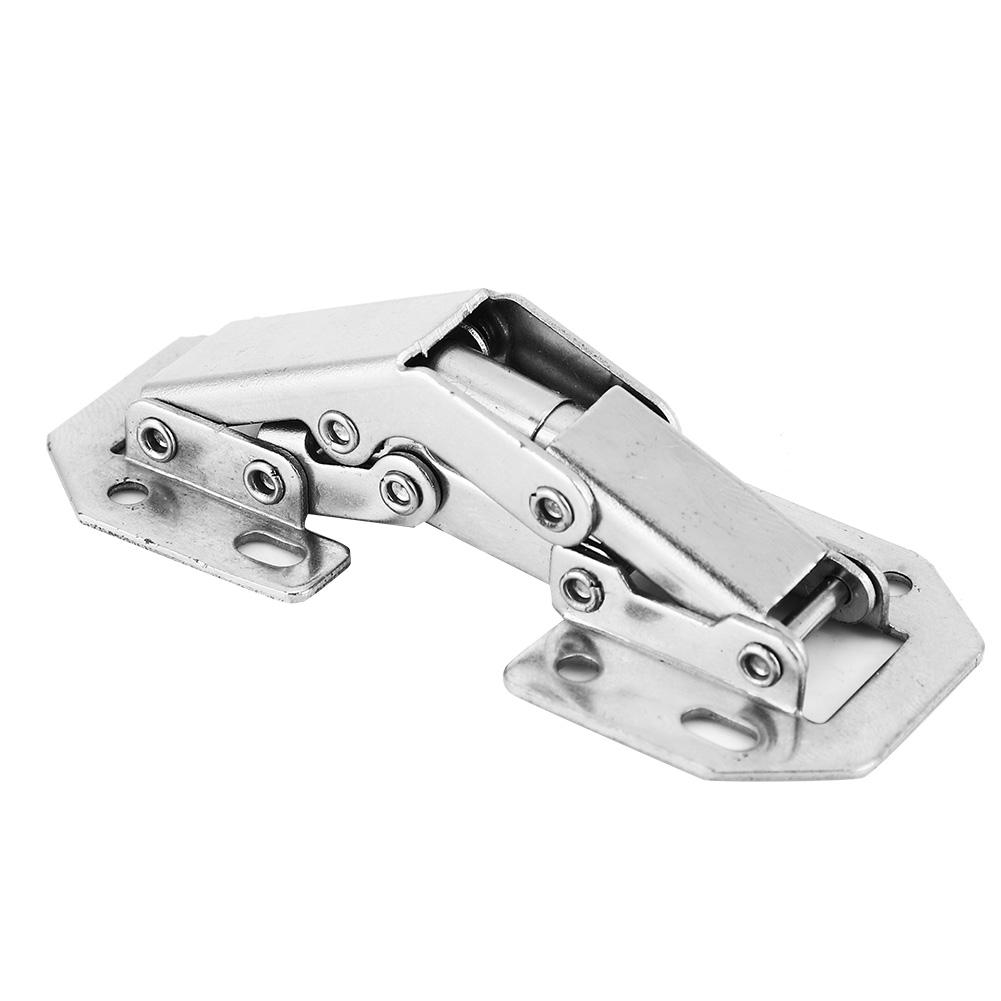 10Pcs Cold Rolled Steel Bridge Shape Punch Cabinet Door Furniture Hinge #1