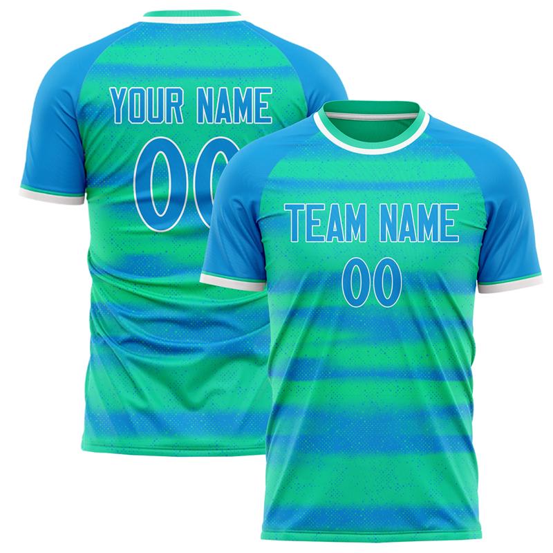 Customized Team Name Number Name Football T-shirts Personalized DIY Crew Neck Blue Sport T Shirts Loose Quick Dry Team Uniform