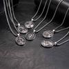 Vnox Stainless Steel Necklaces For Men Women Saint Christopher Elliptical Tag Black Pendant Classic Faith Jewelry Gifts