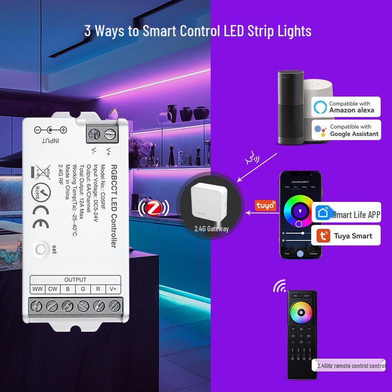 C05RF 2.4G RF RGBCW Controller for RGBCW LED Strips