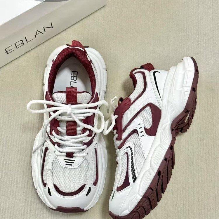 Fried Street Platform Daddy Shoes Women's 2025 New Summer Mesh Breathable Lightweight Height Increasing Silver Casual Sneakers