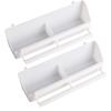 2PCS Plastic Bird Feeding Bowl Double Bird Cage Water Food Feeder Caged Plate Bird Feeder Water Bowl White