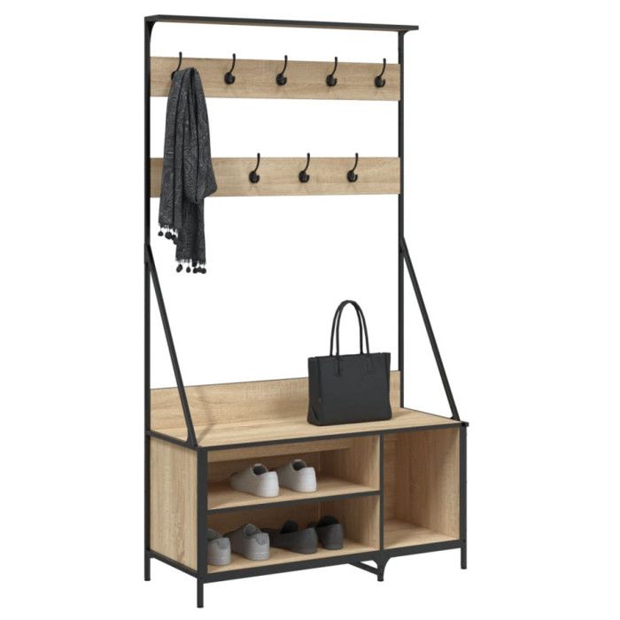VidaXL Porte-vêtements et rangement des chaussures chêne sonoma 837868