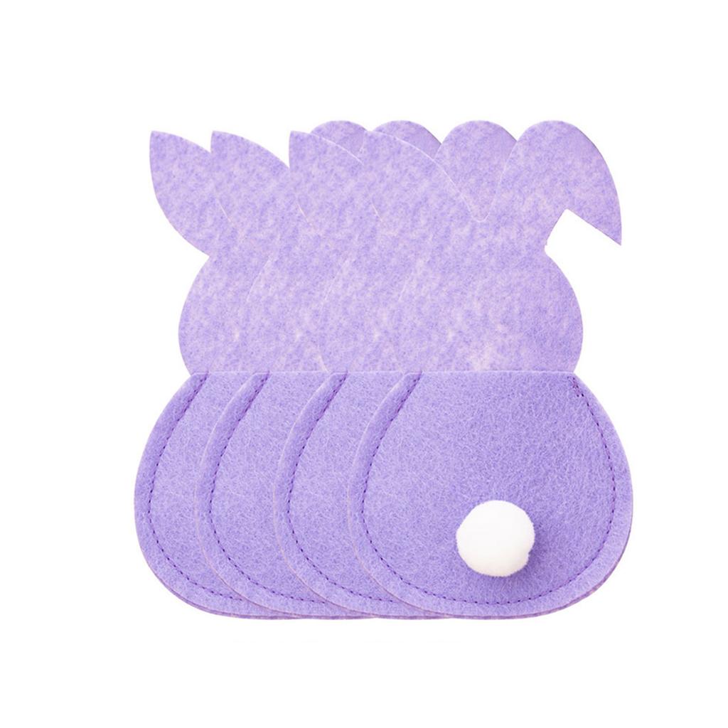 Set of 4 Rabbit Cutlery Bags Fork Storage Pouch Rabbit Cutlery Bags Fork Storage Cover Kitchen Storage Tableware Cover