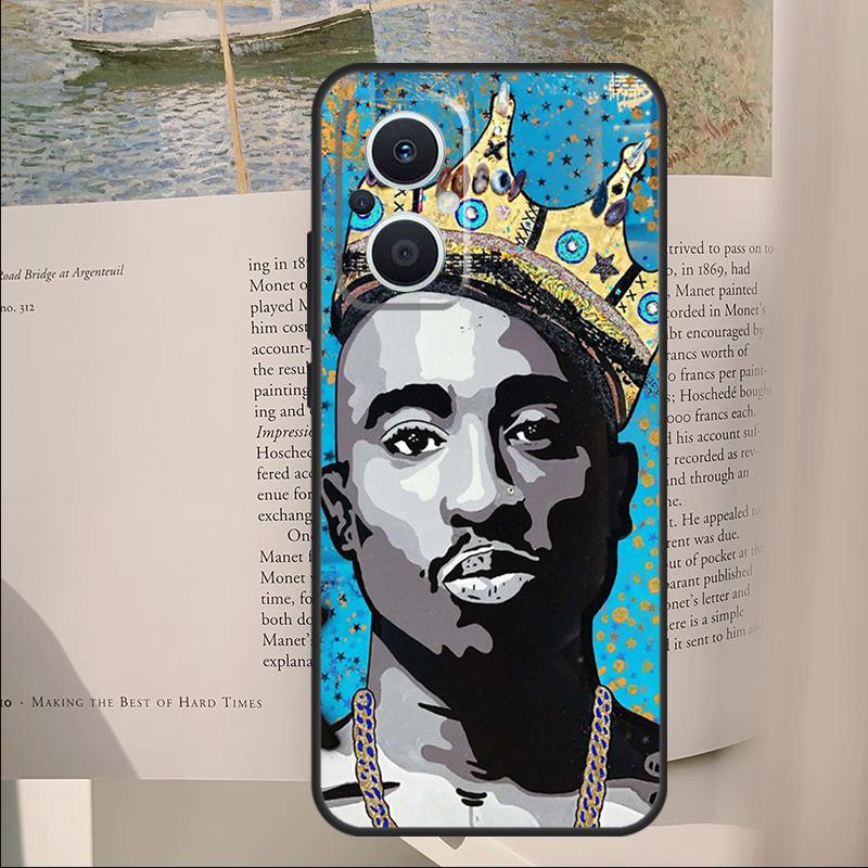 Rapper T-Tupac Shakur Cover For OPPO Reno 7 8 Lite 11F 12F 13F 14F 10 11 12 13 14 Pro OPPO Find X6 X8 X9 Pro Case